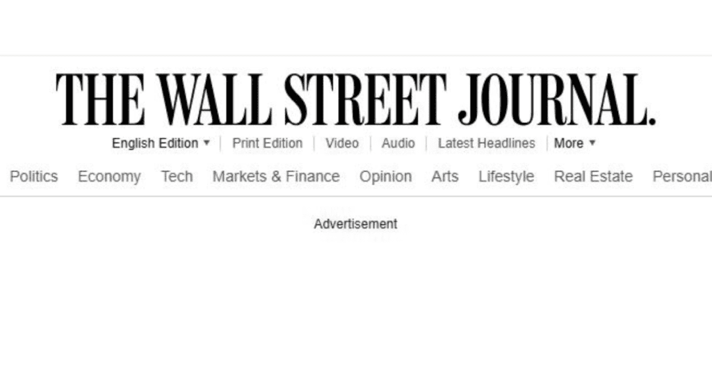 Top 10 Most Unbiased News Sources in 2025: The Wall Street Journal (WSJ)